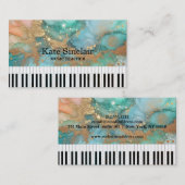 Elegant muziekdocent Piano Keys Musical Visitekaartje (Voorkant / Achterkant)