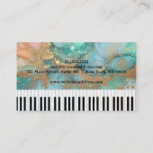 Elegant muziekdocent Piano Keys Musical Visitekaartje (Achterkant)