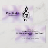 Elegant muziekdocent Piano Keys Musical Visitekaartje (Voorkant / Achterkant)