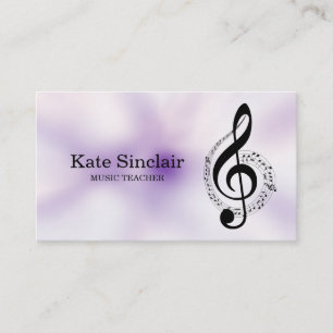 Elegant muziekdocent Piano Keys Musical Visitekaartje