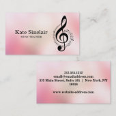 Elegant muziekdocent Piano Keys Musical Visitekaartje (Voorkant / Achterkant)