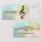 Elegant muziekdocent Piano Keys Musical Visitekaartje (Voorkant / Achterkant)