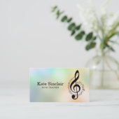 Elegant muziekdocent Piano Keys Musical Visitekaartje (Staand voorkant)