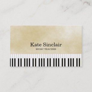 Elegant muziekdocent Piano Keys Musical Visitekaartje