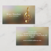 Elegant muziekdocent Piano Keys Musical Visitekaartje (Voorkant / Achterkant)