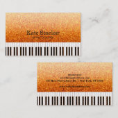 Elegant muziekdocent Piano Keys Musical Visitekaartje (Voorkant / Achterkant)