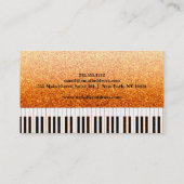Elegant muziekdocent Piano Keys Musical Visitekaartje (Achterkant)