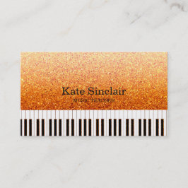 Elegant muziekdocent Piano Keys Musical Visitekaartje