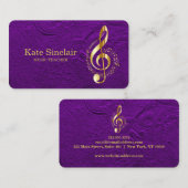 Elegant muziekdocent Piano Keys Musical Visitekaartje (Voorkant / Achterkant)