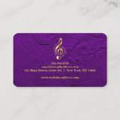 Elegant muziekdocent Piano Keys Musical Visitekaartje (Achterkant)