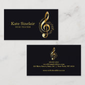 Elegant muziekdocent Piano Keys Musical Visitekaartje (Voorkant / Achterkant)