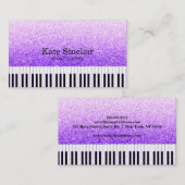 Elegant muziekdocent Piano Keys Musical Visitekaartje (Voorkant / Achterkant)
