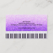 Elegant muziekdocent Piano Keys Musical Visitekaartje (Achterkant)