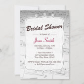 Elegant Muzieknoten Bridal Shower Invitation Kaart (Voorkant)