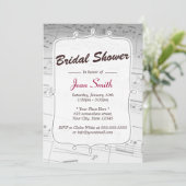 Elegant Muzieknoten Bridal Shower Invitation Kaart (Staand voorkant)