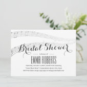 Elegant Muzieknoten Bridal Shower Invitations Kaart (Staand voorkant)