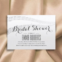 Elegant Muzieknoten Bridal Shower Invitations