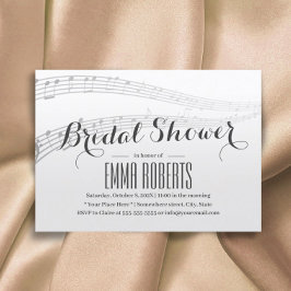 Elegant Muzieknoten Bridal Shower Invitations Kaart