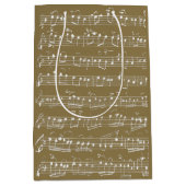 Elegant Muzieknoten handgeschreven blad Gold Medium Cadeauzakje (Voorkant)
