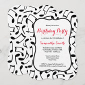 Elegant Muzieknoten met de uitnodiging van de Birt (Voorkant / Achterkant)