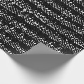 Elegant  Muzieknoten met handgeschreven blad Cadeaupapier (Hoek)