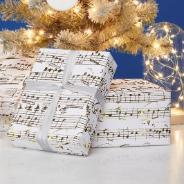 Elegant Muzieknoten met handgeschreven blad Cadeaupapier