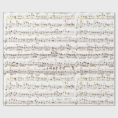 Elegant Muzieknoten met handgeschreven blad Cadeaupapier (Vlak)