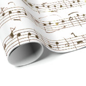 Elegant Muzieknoten met handgeschreven blad Cadeaupapier (Rol Hoek)