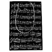Elegant  Muzieknoten met handgeschreven blad Medium Cadeauzakje (Voorkant)