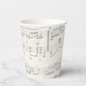 Elegant Muzieknoten met Manuscript Papieren Bekers (Achterkant)