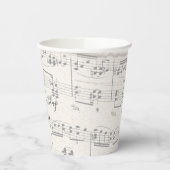 Elegant Muzieknoten met Manuscript Papieren Bekers (Links)