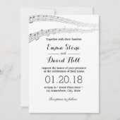 Elegant Muzieknoten Musical Wedding Kaart (Voorkant)