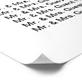 Elegant Muzieknoten Musical Wedding Seding Chart Poster (Hoek)