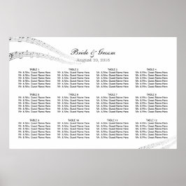 Elegant Muzieknoten Musical Wedding Seding Chart Poster
