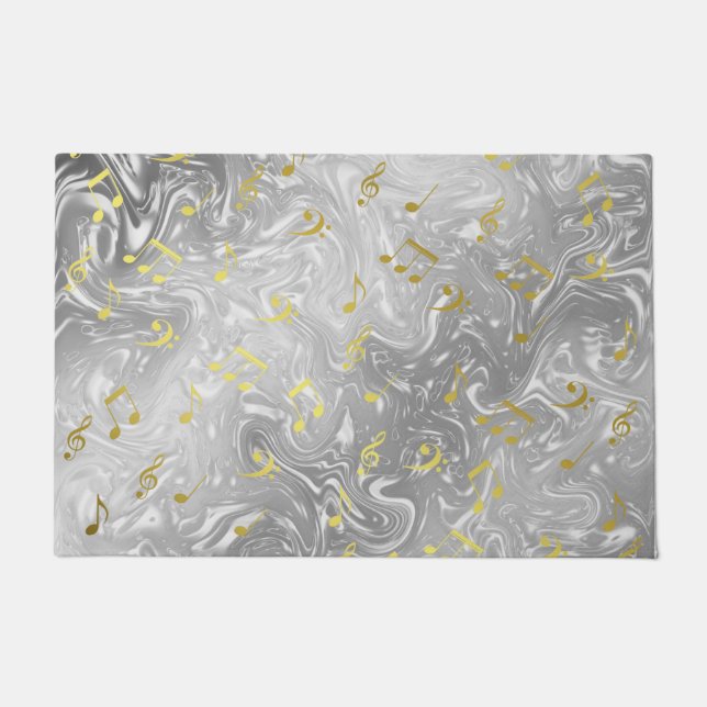 elegant muzieknoten patroon deurmat (Voorkant)