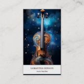 Elegant muzikant Visitekaartje met muzieknotitie (Voorkant)