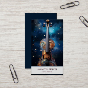 Elegant muzikant Visitekaartje met muzieknotitie