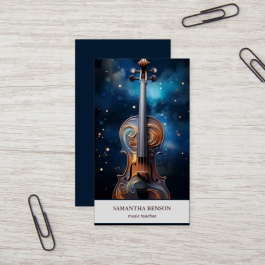 Elegant muzikant Visitekaartje met muzieknotitie (Voorkant / Achterkant in situ)
