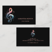 Elegant muzikant Visitekaartje met muzieknotitie (Voorkant / Achterkant)