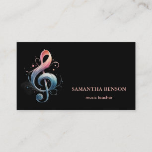 Elegant muzikant Visitekaartje met muzieknotitie
