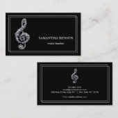 Elegant muzikant Visitekaartje met muzieknotitie (Voorkant / Achterkant)