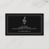 Elegant muzikant Visitekaartje met muzieknotitie (Achterkant)