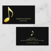 Elegant muzikant Visitekaartje met muzieknotitie (Voorkant / Achterkant)