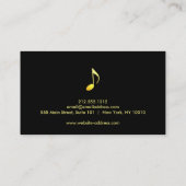 Elegant muzikant Visitekaartje met muzieknotitie (Achterkant)