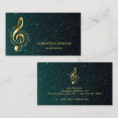 Elegant muzikant Visitekaartje met muzieknotitie (Voorkant / Achterkant)