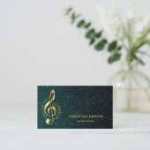 Elegant muzikant Visitekaartje met muzieknotitie (Staand voorkant)