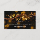 Elegant muzikant Visitekaartje met muzieknotitie (Achterkant)