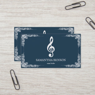 Elegant muzikant Visitekaartje met muzieknotitie