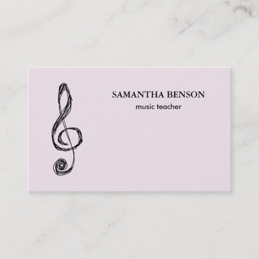 Elegant muzikant Visitekaartje met muzieknotitie (Voorkant)