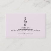 Elegant muzikant Visitekaartje met muzieknotitie (Achterkant)